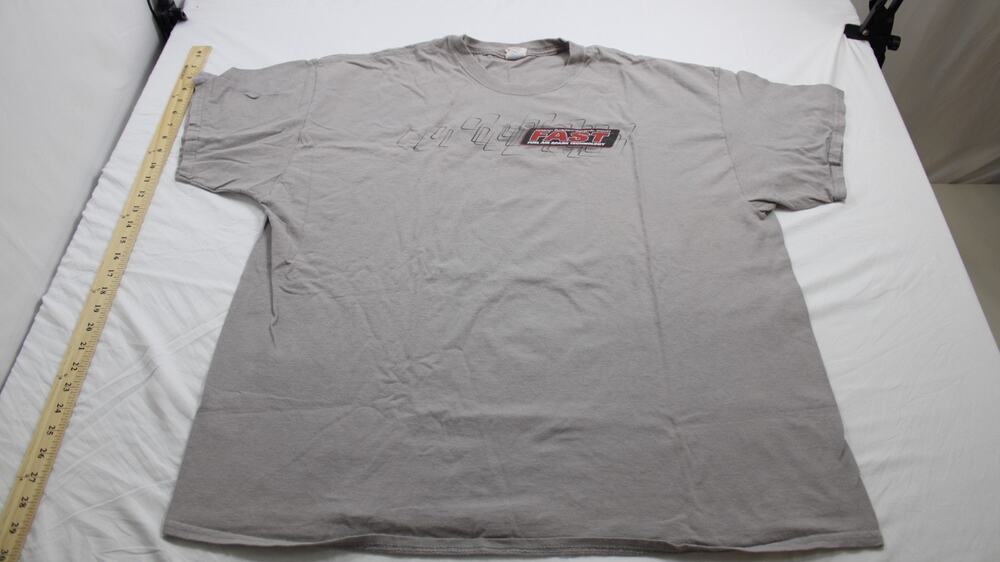 FAST Fuel Air Spark Technology Men's 2XL Hot Rod Racing Cars T-Shirt Gray